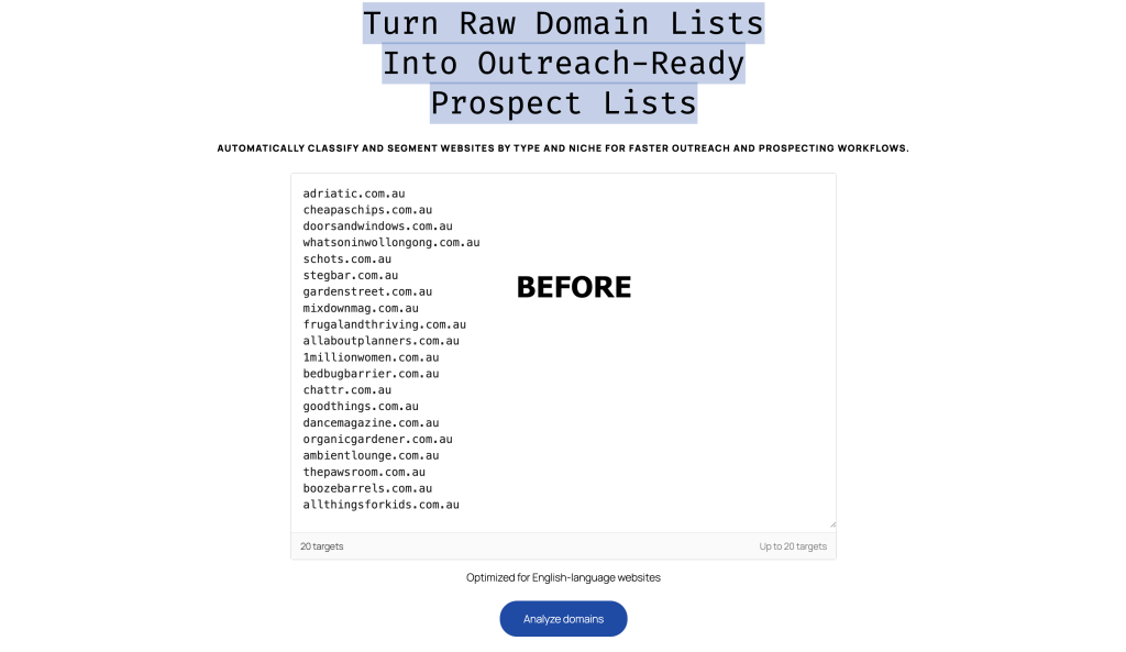 Example: Raw Export of Potential Shopify Stores in the Home and Living Niche